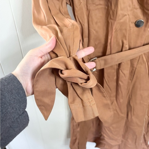 SOIA & KYO revolve Nousha Tailored Coat Size SM tencel brown tan - Picture 10 of 13